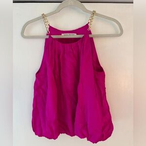 Amanda Uprichard Pink Tank Top with Halter Neckline